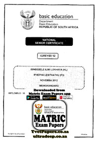 NSC 2012 IsiNdebele HL P3 Nov 2012 Memo.pdf